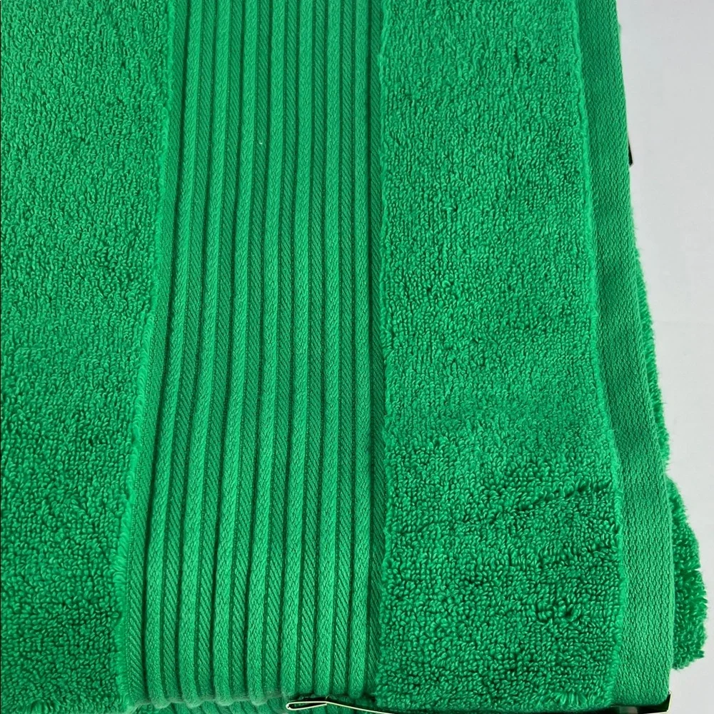 Kate Spade Bath Towel Set Vibrant Kelly Green Cotton Soft Plush Set of 2 NEW